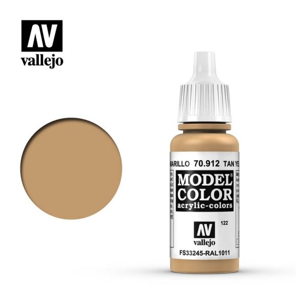 Vallejo Model Color Paint 17mL Tan Yellow 70.912