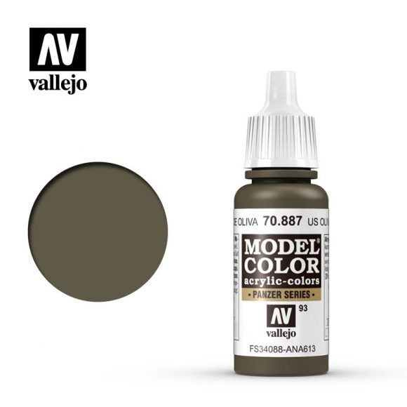 Vallejo Model Color Paint 17mL US Olive Drab 70.887