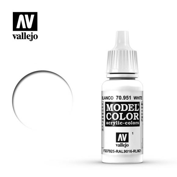 Vallejo Model Color Paint 17mL White 70.951