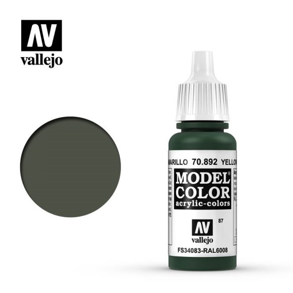 Vallejo Model Color Paint 17mL Yellow Olive 70.892