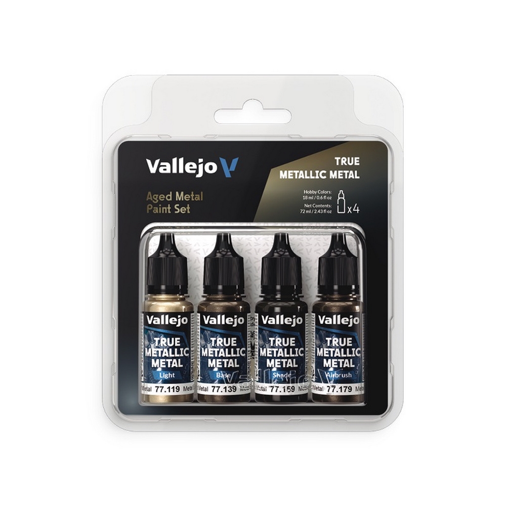 Vallejo True Metallic Metal - Aged Metal Paint Set