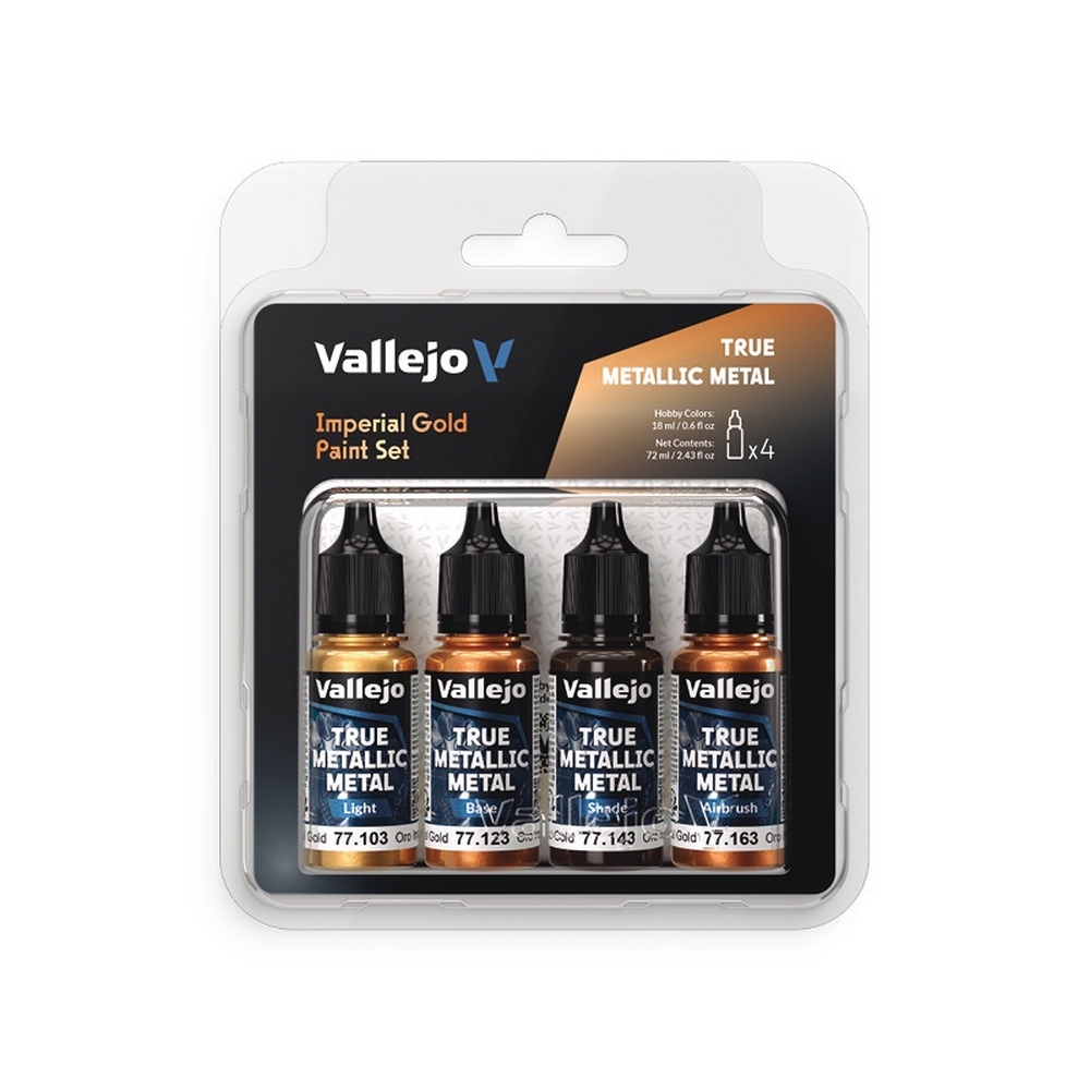 Vallejo True Metallic Metal - Imperial Gold Paint Set