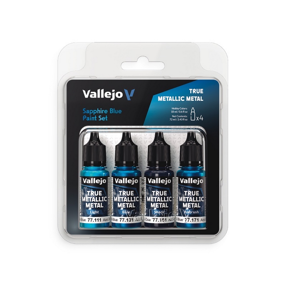 Vallejo True Metallic Metal - Sapphire Blue Paint Set