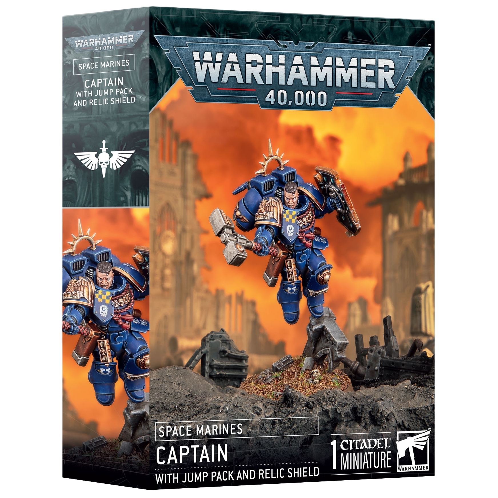 Warhammer 40K Space Marines Captain with Jump Pack and Relic Shield 48-102