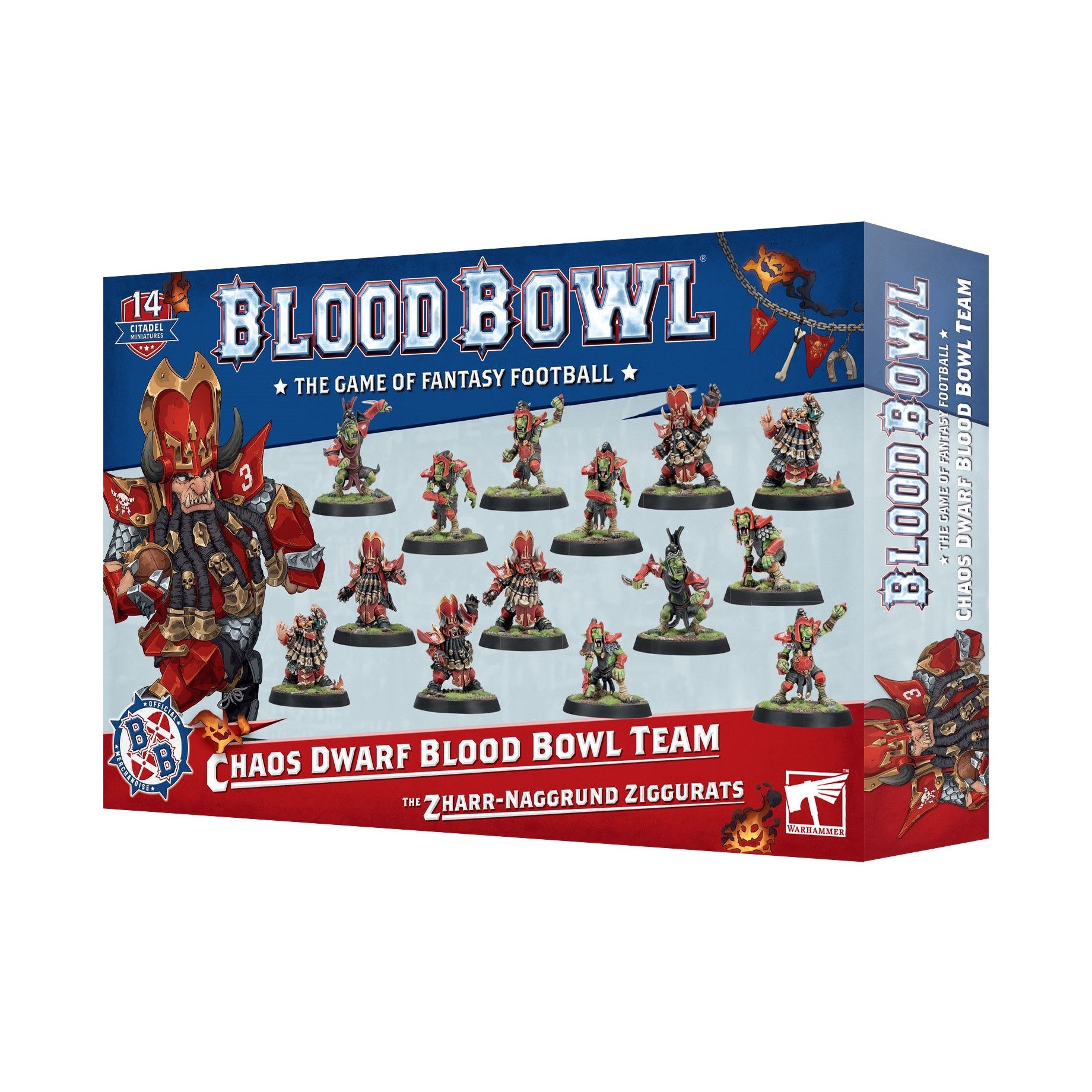 Warhammer Blood Bowl Chaos Dwarf Team The Zharr-Naggrund Ziggurats 201-11