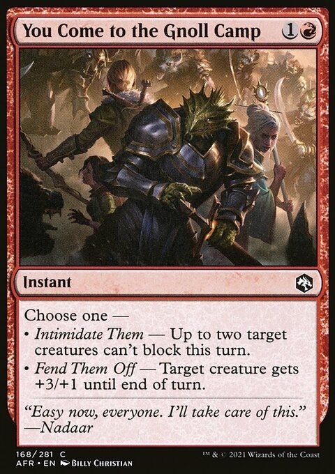You Come to the Gnoll Camp